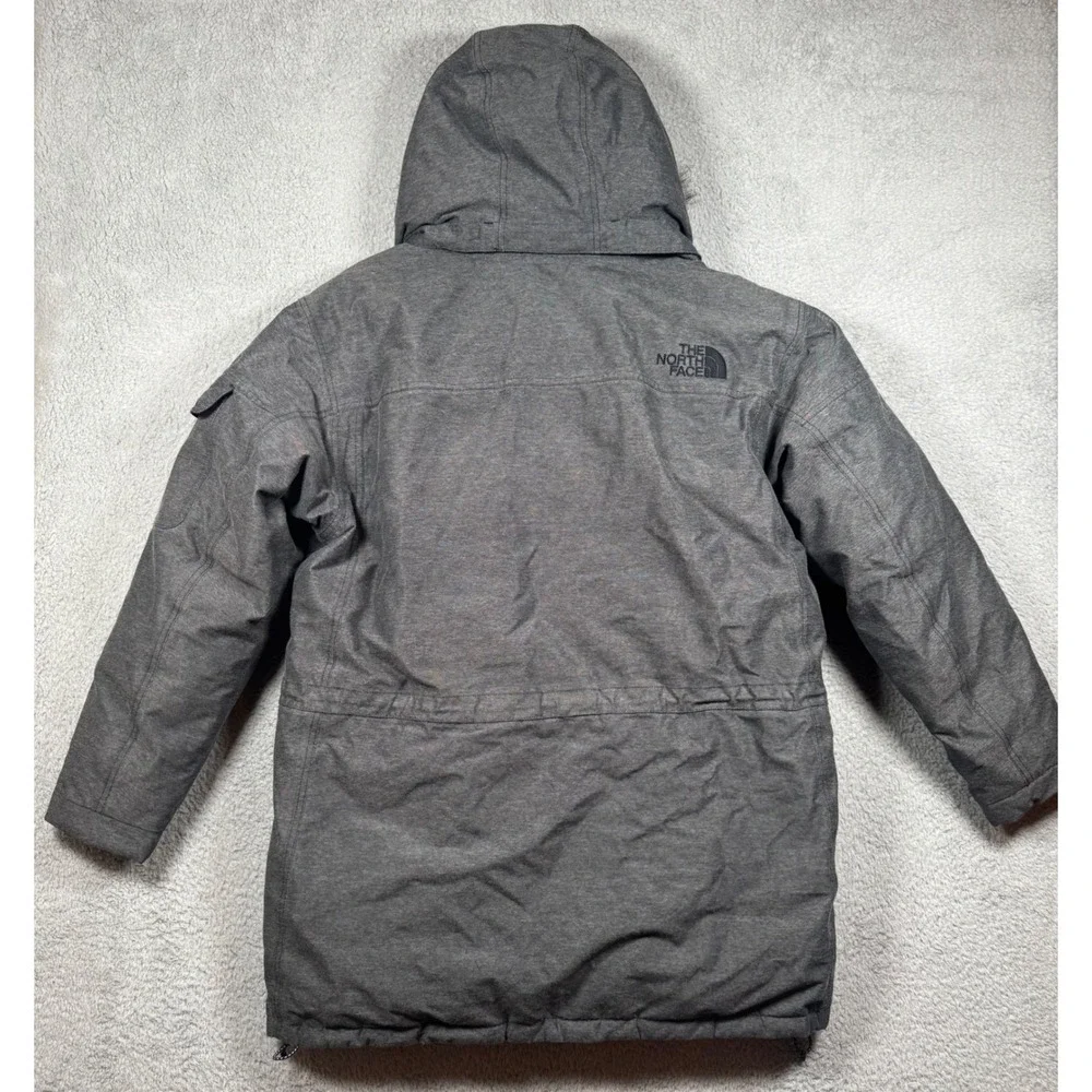 The North Face Goose Down McMurdo Parka Men XL Gray HyVent Hooded Fur Coat Heavy